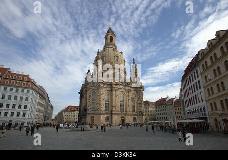 Dresde, Allemagne, la Frauenkirche à Neumarkt Banque D'Images