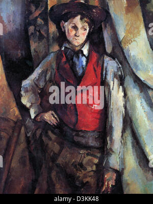 Paul Cezanne, garçon dans un gilet rouge 1890 huile sur toile. National Gallery of Art, Washington DC, USA Banque D'Images