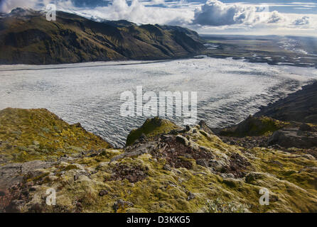 Glacier Skaftafellsjökull dans le parc national du Vatnajökull, Skaftafell, l'Islande Banque D'Images