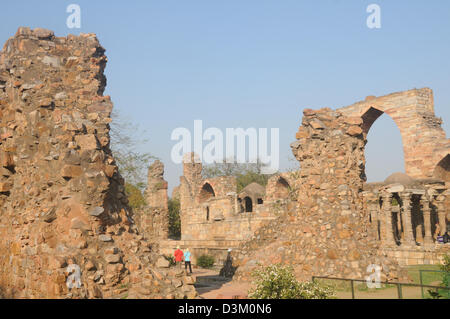 Une structure Qutub Minar à Delhi, Inde Banque D'Images