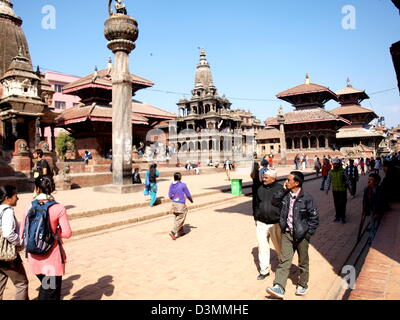 La Patan Durbar Square, près de Katmandou, Népal. Banque D'Images