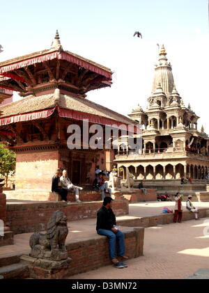 La Patan Durbar Square, près de Katmandou, Népal. Banque D'Images