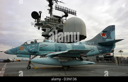 A-4 Skyhawk Top Gun Aggressor Squadron USS Hornet Banque D'Images