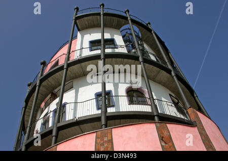 Magdeburg, Allemagne, détail de la Citadelle verte de Friedensreich Hundertwasser Banque D'Images