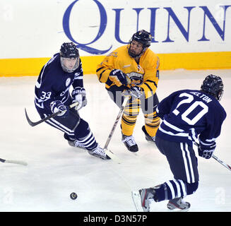 Quinnipiac University Vs UCONN match de hockey d'action. 2/22/2013. Il fait Quinnipiac aux championnats nationaux en 2013 Banque D'Images