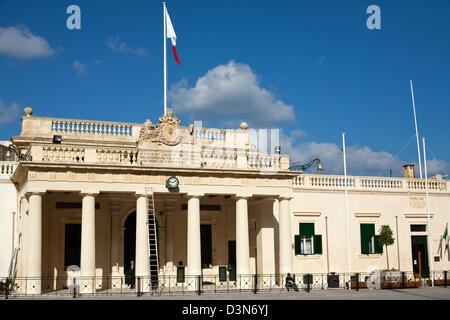 La Valette, Malte, l'ancien quartier général de la police, de la garde principale, la Place du Palais Banque D'Images