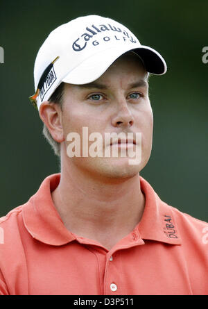 Golfeur suédois Henrik Stenson pro photo pendant le BMW International Open en Allemagne, Club München Eichenried, dimanche, 03 septembre 2006. Les 2 millions d'euros ouvert BMW dotée a eu lieu du 31 août au 3 septembre. Stenson a remporté le tournoi. Photo : Andreas Gebert Banque D'Images