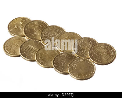 11 20 cents sur fond blanc Banque D'Images