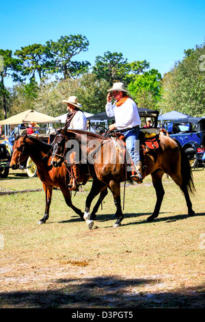 Cowboys à cheval à la journée Pioneer Crowley en Floride Banque D'Images