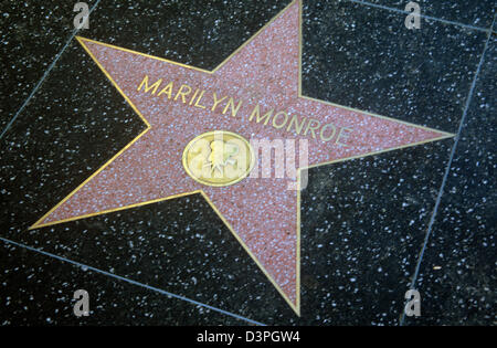 Les plus grandes stars d'Hollywood sont honorés sur le Walk of Fame, Hollywood Blvd., Los Angeles, Californie, USA. Banque D'Images