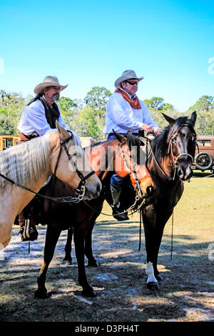 Cowboys à cheval à la journée Pioneer Crowley en Floride Banque D'Images