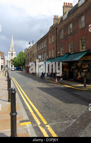 Brushfield Street et Christ Church Spitalfields, à Londres, en Angleterre Banque D'Images
