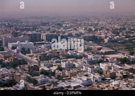 Un panorama de Riyad du un gratte-ciel dans le centre de Riyad. Banque D'Images