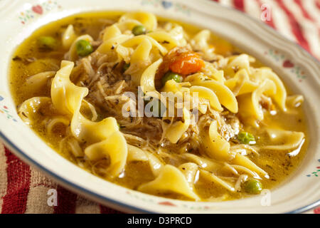 Soupe Poulet et nouilles faites maison Banque D'Images