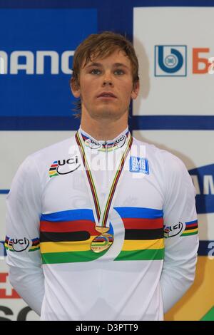 Minsk, Belarus. 22 février 2013. Michael Hepburn Aus Mens au Championnat du Monde 'vélo' kilomètre championnats, Minsk, Biélorussie. Banque D'Images