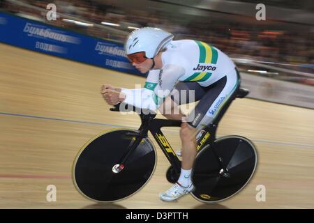 Minsk, Belarus. 22 février 2013. Michael Hepburn Aus Mens au Championnat du Monde 'vélo' kilomètre championnats, Minsk, Biélorussie. Banque D'Images