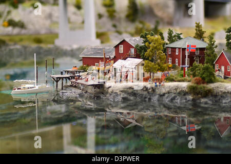 Hambourg, Allemagne, une réplique dans le village norvégien Miniatur Wunderland Banque D'Images