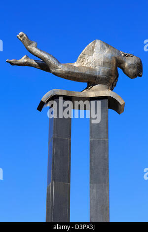 Sculpture sur Porta do Sol, Vigo, Galice, Espagne, Europe Banque D'Images