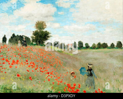 Claude Monet, champ de coquelicots en fleurs (coquelicots) 1873 Huile sur toile. Musée d'Orsay, Paris, France Banque D'Images