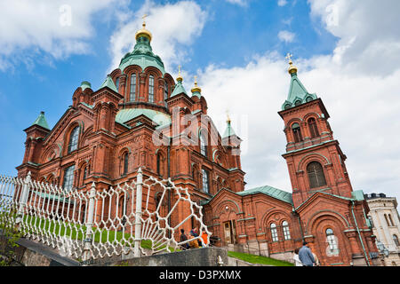 La Finlande, Helsinki, la Cathédrale Orthodoxe Uspenski Banque D'Images