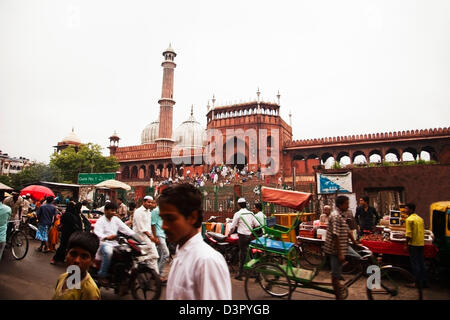Mosquée, Jama Masjid, Old Delhi, Delhi, Inde Banque D'Images