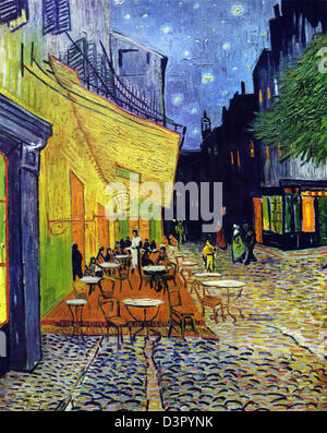 Vincent van Gogh, terrasse de café de nuit 1888 Huile sur toile. Kroller-Muller Museum, Otterlo, Pays-Bas Banque D'Images