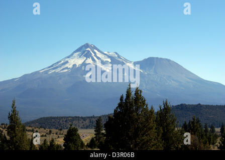 Le mont Shasta près de mauvaises herbes, CA. Banque D'Images