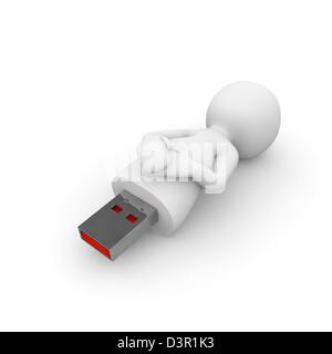 Une clé USB est de sauver une gerat technique et de diffuser les données à différents médias. Banque D'Images