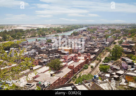 Portrait de la ville sainte, Haridwar, Gange, Uttarakhand, Inde Banque D'Images