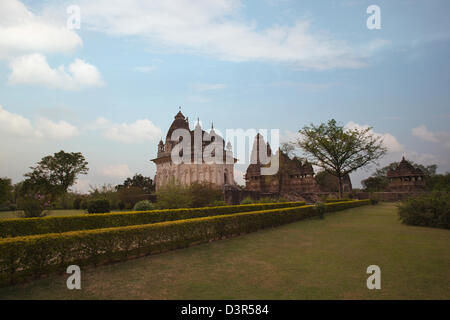 Temples, Khajuraho, District Chhatarpur, Madhya Pradesh, Inde Banque D'Images