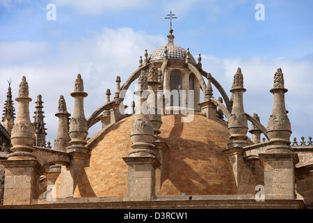 Dôme du 15-16ème siècle cathédrale de Séville en Espagne, région d'andalousie. Banque D'Images