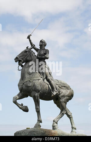 Statue de Jeanne d'Arc à cheval en face de la Légion d'honneur, San Francisco, California, USA Banque D'Images