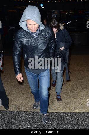 New York, NY, USA. Feb 23, 2013. Josh Brolin, Eden Brolin dehors et environ pour la célébrité CANDIDS - SAM, Le Roi Lion sur Broadway au Minskoff Theatre, New York, NY, le 23 février 2013. Photo par : Derek Storm/Everett Collection/Alamy Live News Banque D'Images