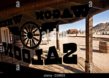 Old West film fixé à Pioneertown, en Californie. Banque D'Images