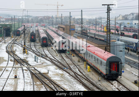 Vienne, Autriche, wagons à la Westbahnhof de Vienne Banque D'Images