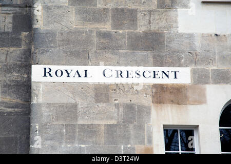 Royal Crescent à Bath célèbre rue Banque D'Images