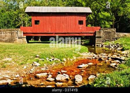 Eglise d'Ebenezer Bridge, Mingo Creek County Park, comté de Washington, New York Banque D'Images