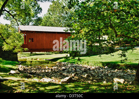 Eglise d'Ebenezer Bridge, Mingo Creek County Park, comté de Washington, New York Banque D'Images