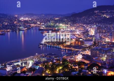 L'horizon de la baie de Nagasaki, Japon. Banque D'Images