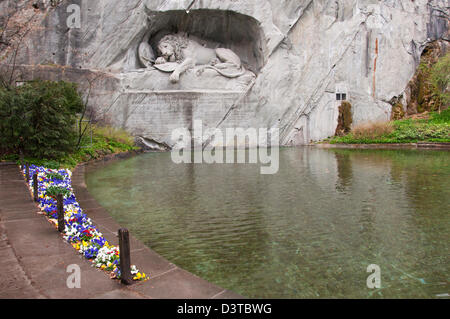 Une vue sur Monument au Lion, Lucerne Banque D'Images