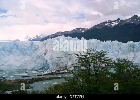 Un mur de glace bleu 60 mètres ! Immensité incomparable ! Banque D'Images