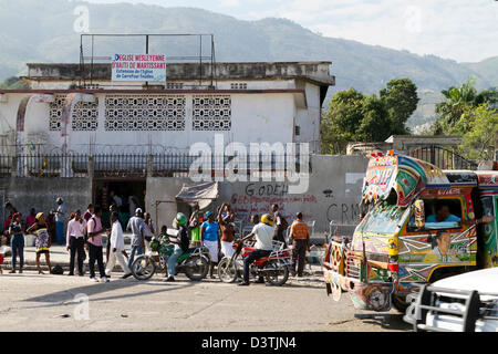 Une rue de Port-au-Prince, Haïti Banque D'Images