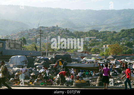 Une rue de Port-au-Prince, Haïti Banque D'Images