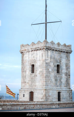 Dans la tour de château de Montjuic, Barcelone Banque D'Images