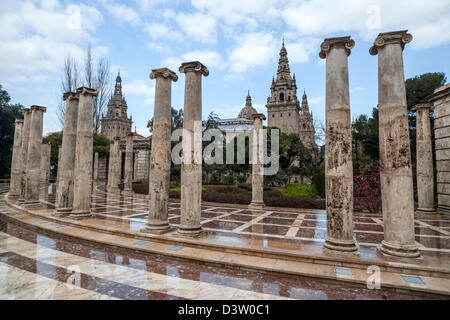 Le Joan Maragall gardens à Montjuic, Barcelone Banque D'Images