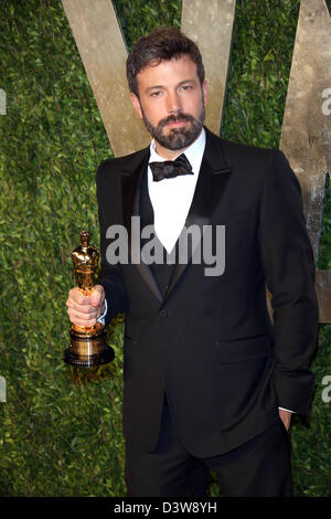 Los Angeles, USA. 24 février 2013. L'acteur Ben Affleck arrive à la Vanity Fair Oscar Party Tour au coucher du soleil à West Hollywood, Los Angeles, USA, le 24 février 2013. Photo : Hubert Boesl/dpa/Alamy Live News Banque D'Images