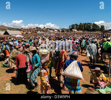 Marché traditionnel coloré Highland Madagascar Banque D'Images