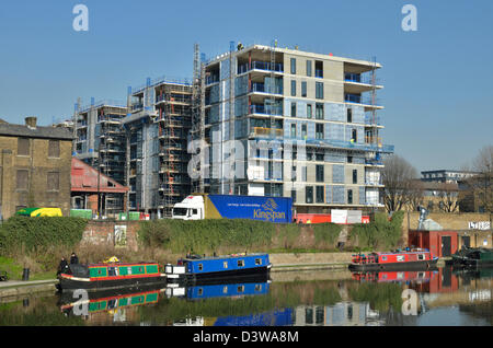 La construction de l'appartement d'art et d'essai de développement, King's Cross, Londres, UK Banque D'Images