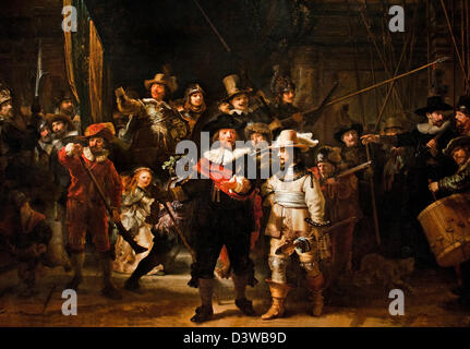 La Ronde de nuit ou de ronde en néerlandais Rembrandt Harmenszoon van Rijn1639 1606-1669 Amsterdam Pays-Bas Banque D'Images