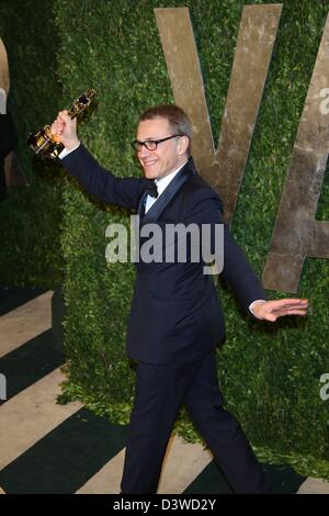 Los Angeles, USA. 24 février 2013. Meilleur acteur de soutien gagnant Christoph Waltz arrive à la Vanity Fair Oscar Party Tour au coucher du soleil à West Hollywood, Los Angeles, USA, le 24 février 2013. Photo : Hubert Boesl/dpa/Alamy Live News Banque D'Images